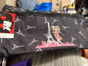 Betty Boop Paris Eiffel Tower Print Travel Duffel Bag thumbnail 1