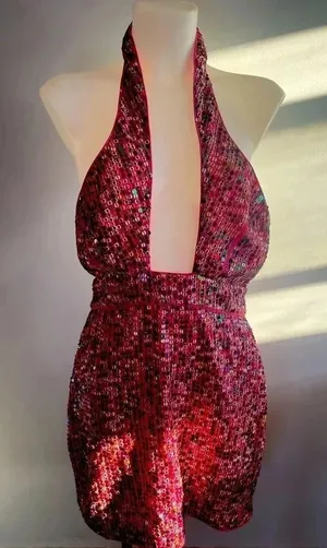 Revolve X by NBD Cocktail Pink‎ Sequin Dress GUC! Size Medium HTF! 0211 thumbnail 1