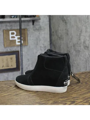 Sorel Out N About Pull-On Wedge Sneakers 2058651 Black / Sea Salt 6M thumbnail 2