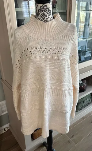 Blue and gray size XL beige high neck, sweat sweater thumbnail 1