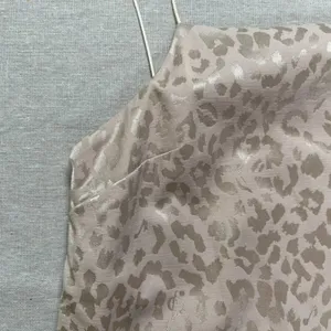TopShop | Beige Satin Leopard Print Shift Dress | Size 6 thumbnail 4