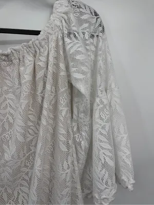 Lilly Pulitzer Nevie Dress M Resort White Lace Off Shoulder Bell Sleeve thumbnail 5