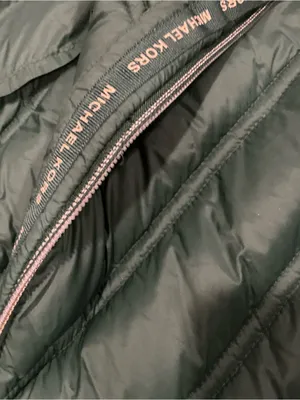 Michael Kors packable quilted hooded down filled coat green size medium thumbnail 7