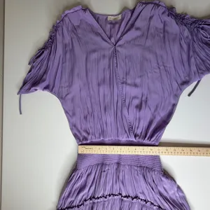 Ramy Brook‎ Purple Smocked Waist Tiered Mini Dress Medium Cocktail Party Flowy thumbnail 12