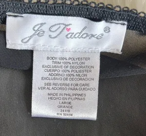 Vintage Chiffon Camisole Black Size L thumbnail 3