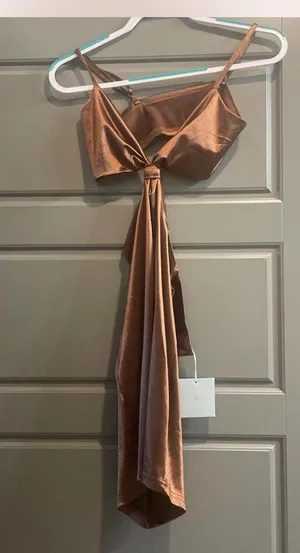 Just Quella Chic Backless Brown Dress thumbnail 6