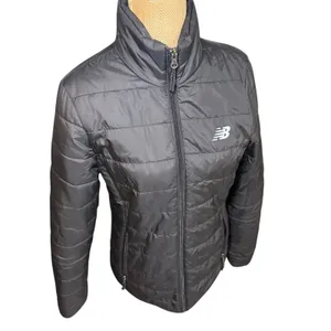 New Balance Women's Puffer Jacket‎ Black Full Zip Stand Collar Quilted Warm thumbnail 3