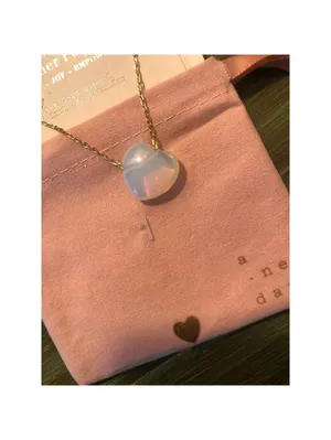 A New Day NWT 14k Gold Dipped 16" Opalite Pendant Necklace thumbnail 3