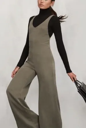 Reformation Janine Jumpsuit Romper V Neck Green Size 0 thumbnail 1
