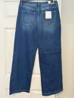 NWT Flying Monkey Stretch Dark High Rise Wide Leg Relaxed Fit Jeans Size 32 x 32 thumbnail 3