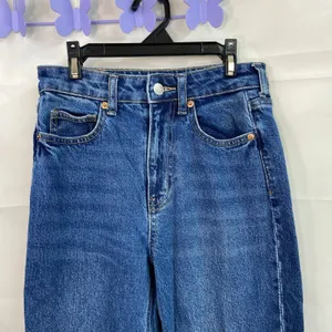 NWOT H&M women's‎ dark medium wash blue denim straight cut stretch jeans pants 2 thumbnail 2