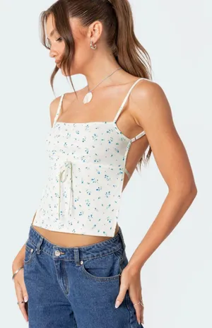 Edikted Marli Open Back Tank Top thumbnail 4
