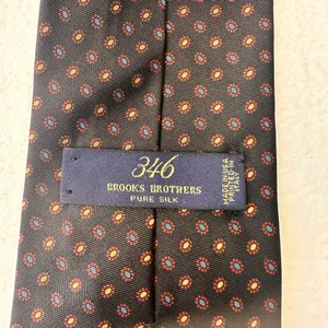 Vintage Brooks Brothers Makers England Men's Tie Silk Brown Geometric Necktie thumbnail 7