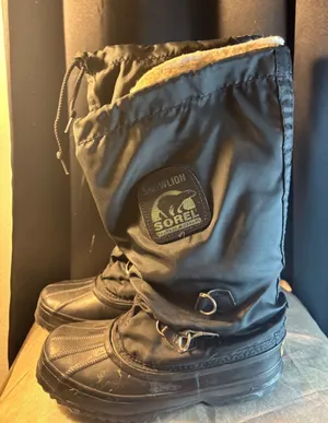 Sorel Snowlion Black Winter Boots Made in Canada Rubber Nylon Womens 5 thumbnail 1