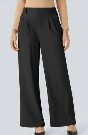 Halara Flex High Waisted Pocket Wide Leg Micro Waffle Work Pants Women’s Medium thumbnail 1