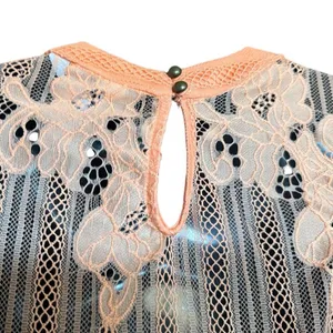 Womens Arizona Jeans Lace Semi Sheer High Neck Sleeveless Top - Sz S thumbnail 3