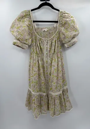 LOVE THE LABEL anthropologie Josepha floral boho white dress smocked size xs thumbnail 1