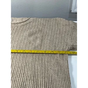 Club Monaco Italian‎ Cashmere Open Knit Sweater Beige M Medium Loose Fit thumbnail 4