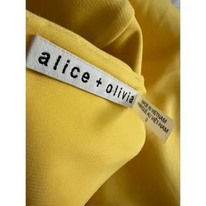 Alice + Olivia Virgil Belted Mini Dress Women's 0 Yellow Boat Neck thumbnail 6