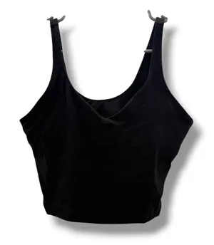 Lululemon Align Tank Top Womens 8 Black‎ Nulu Cropped V Neck Shelf Bra Yoga Gym thumbnail 1