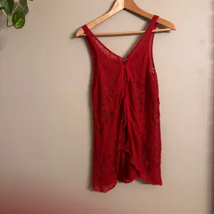 FREE PEOPLE Crochet‎ Back Tie Up Tank thumbnail 4