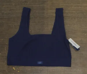 NWT Gap Body Logo Comfort Square-Neck Knit Bralette GPW01052 Elysian Blue S thumbnail 1