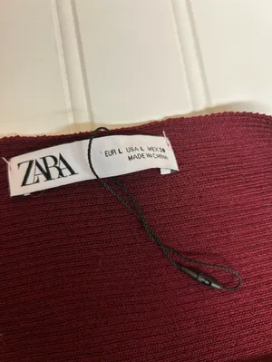 Zara Off-the-Shoulder Asymmetrical Ribbed Top Size Large thumbnail 4