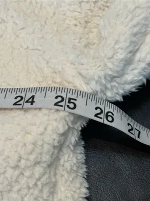 Athleta Cream Sherpa Pullover Satin Trim Jacket With Zipper Pockets size XL thumbnail 10