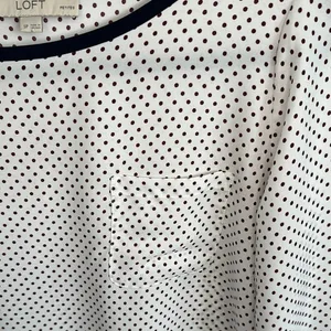 LOFT White and Purple Long Sleeve Blouse thumbnail 4