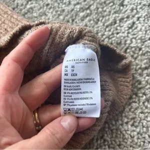 American Eagle Tan Knit Collared Sweater Size Extra Small thumbnail 4