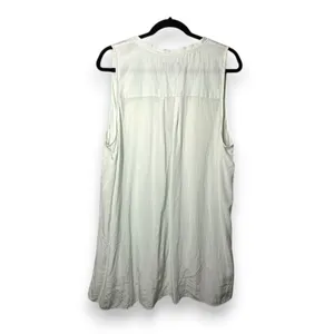Eileen Fisher | XL | 100% Silk Sheer Mint Green Sleeveless Button-Up Blouse Top thumbnail 4