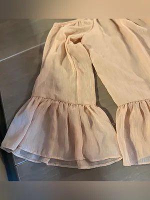Lovers + Friends Maison Blouse M Peach Cold Shoulder Bell Sleeve Ruffle Peasant thumbnail 3