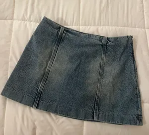 H&M Blue Navy Denim Mini Bodycon Skirt thumbnail 1