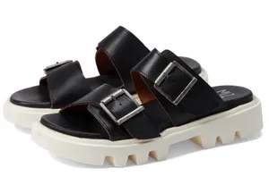 Miz Mooz Peyton Black Leather Lug Sole Platform Slide Sandals Size 39/US 8.5-9 thumbnail 1