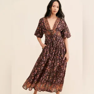 Free People Lysette Floral Maxi Dress Sz M thumbnail 6