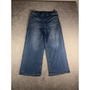 American Eagle Womens Super High-Rise Baggy Wide Leg Jeans 14 Meas: 34x27 thumbnail 2