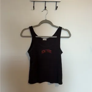 Brandy Melville Black Tank Top with Red Print thumbnail 2