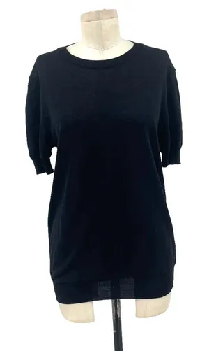 Versace Black Cotton Knit Short‎ Sleeve Sweater Size Medium thumbnail 1