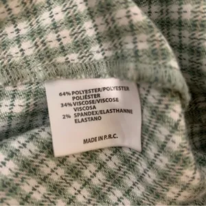John Galt Brandy Melville Green Plaid Mini Skirt Wrap with Buckle thumbnail 4