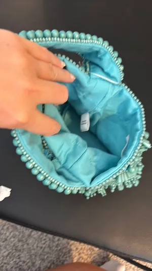 Blue beaded purse thumbnail 5