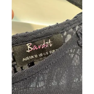 BARDOT‎ Lace Pencil Navy Blue Sexy Sheer Top Midi Dress Date Formal Sz 6 Small thumbnail 2