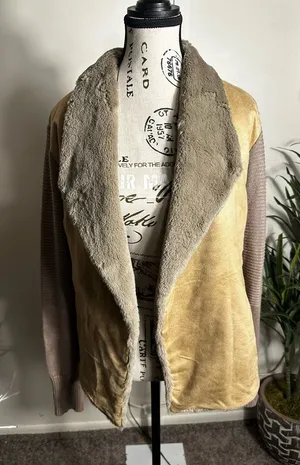 Saks 5th Avenue S95. Blue Women's Faux Shearling Open Front Jacket thumbnail 1