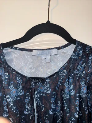Hill House The Rosely Dress - Navy Cala Paisley - Size S thumbnail 4