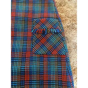 Boden Boucle Tweed Plaid Fringe Trim Mini Pencil Skirt Multicolor Flap Pocket thumbnail 2