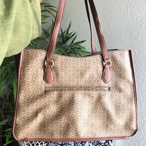 Guess brown and tan tote hand bag thumbnail 2