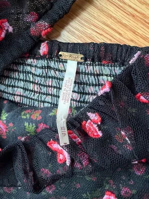 Free People Sugar and Spice Floral Mesh Mini Dress XS thumbnail 4