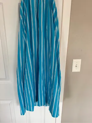 Faithfull The Brand Deva Midi Dress Strapless Blue thumbnail 6