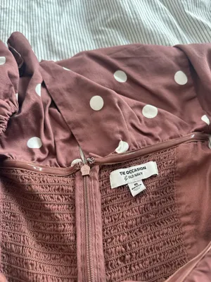 Old Navy Brown Polka Dot Midi Dress thumbnail 4