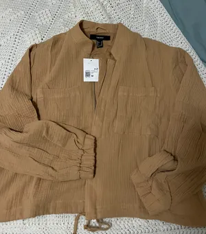 Cotton Crinkle Knit Bomber Jacket Size M thumbnail 6