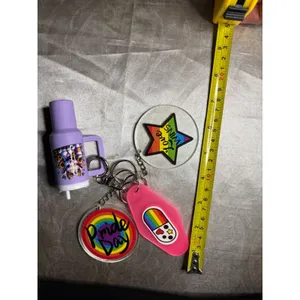 Boutique Pride Keychain Bundle 4pc Love Wins Pride Day Tumbler Motel Tag Rainbow Charms thumbnail 7